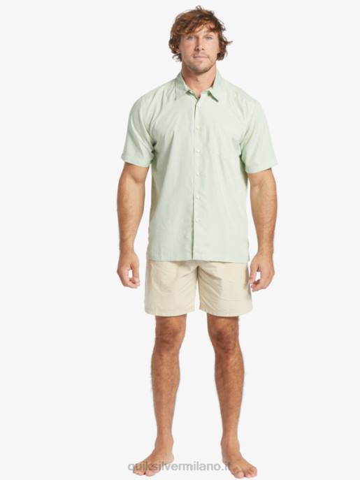 esso Quiksilver uomini camicia a maniche corte di waterman kings cliff sottile kingscliff verde HTZR286