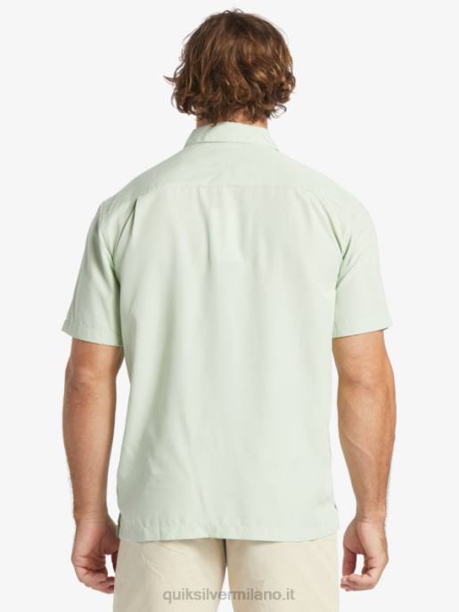 esso Quiksilver uomini camicia a maniche corte di waterman kings cliff sottile kingscliff verde HTZR286