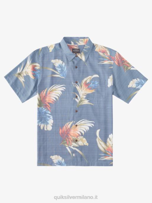 esso Quiksilver uomini camicia a maniche corte floreale arcobaleno waterman guardiamarina blu arcobaleno floreale HTZR824