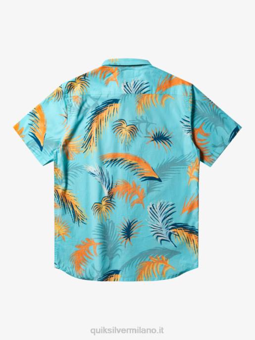 esso Quiksilver uomini camicia a maniche corte glitch tropicale glitch tropicale blu angelo HTZR552
