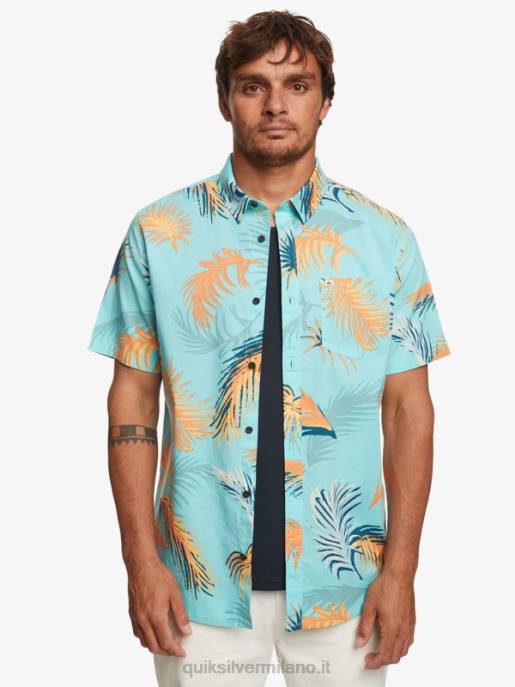 esso Quiksilver uomini camicia a maniche corte glitch tropicale glitch tropicale blu angelo HTZR552