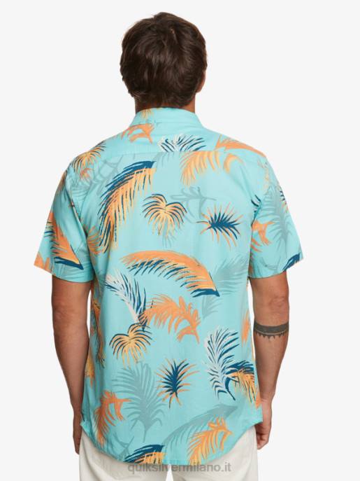 esso Quiksilver uomini camicia a maniche corte glitch tropicale glitch tropicale blu angelo HTZR552