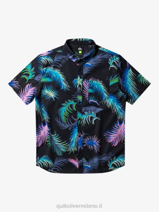 esso Quiksilver uomini camicia a maniche corte glitch tropicale glitch tropicale nero HTZR551