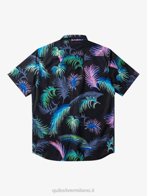 esso Quiksilver uomini camicia a maniche corte glitch tropicale glitch tropicale nero HTZR551