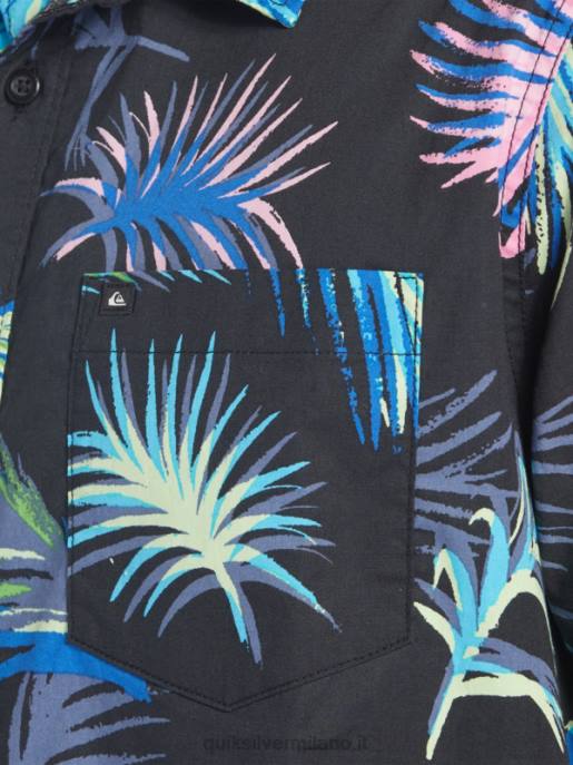 esso Quiksilver uomini camicia a maniche corte glitch tropicale glitch tropicale nero HTZR551