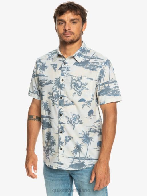 esso Quiksilver uomini camicia a maniche corte in cotone airflow flusso d\'aria di betulla HTZR1368