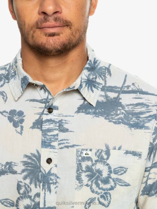 esso Quiksilver uomini camicia a maniche corte in cotone airflow flusso d\'aria di betulla HTZR1368