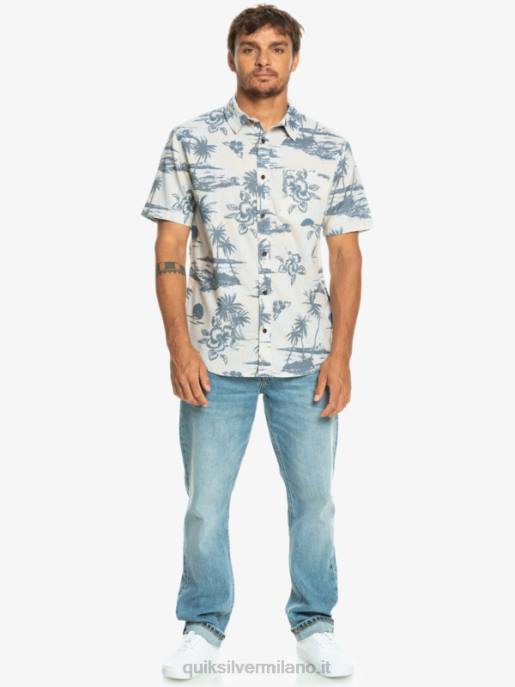 esso Quiksilver uomini camicia a maniche corte in cotone airflow flusso d\'aria di betulla HTZR1368