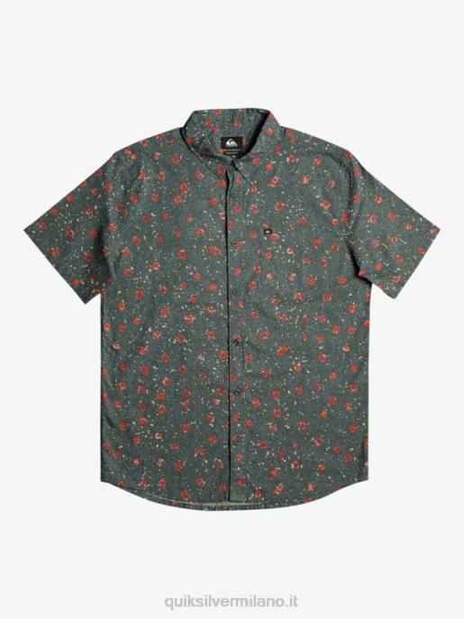 esso Quiksilver uomini camicia a maniche corte in morbida peluria fuzz morbido ardesia scura HTZR1231