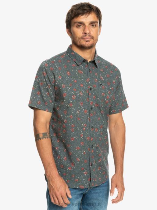 esso Quiksilver uomini camicia a maniche corte in morbida peluria fuzz morbido ardesia scura HTZR1231