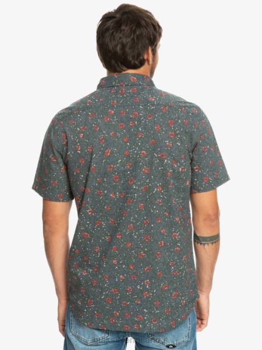 esso Quiksilver uomini camicia a maniche corte in morbida peluria fuzz morbido ardesia scura HTZR1231