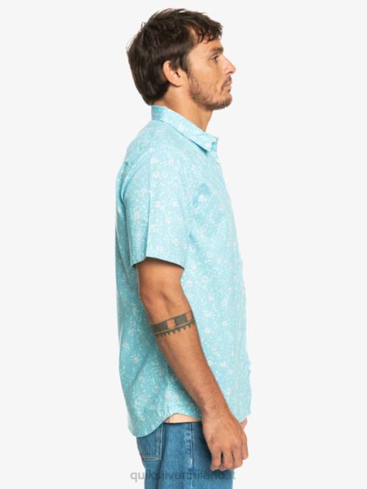 esso Quiksilver uomini camicia a maniche corte in morbida peluria peluria morbida blu cielo HTZR1230
