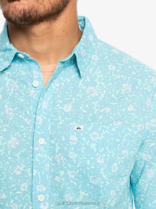 esso Quiksilver uomini camicia a maniche corte in morbida peluria peluria morbida blu cielo HTZR1230