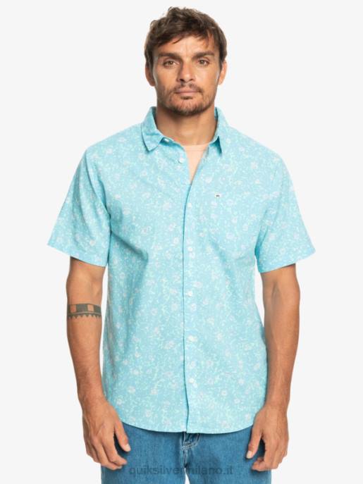 esso Quiksilver uomini camicia a maniche corte in morbida peluria peluria morbida blu cielo HTZR1230