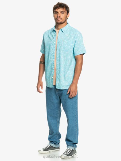 esso Quiksilver uomini camicia a maniche corte in morbida peluria peluria morbida blu cielo HTZR1230