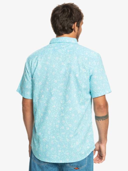 esso Quiksilver uomini camicia a maniche corte in morbida peluria peluria morbida blu cielo HTZR1230