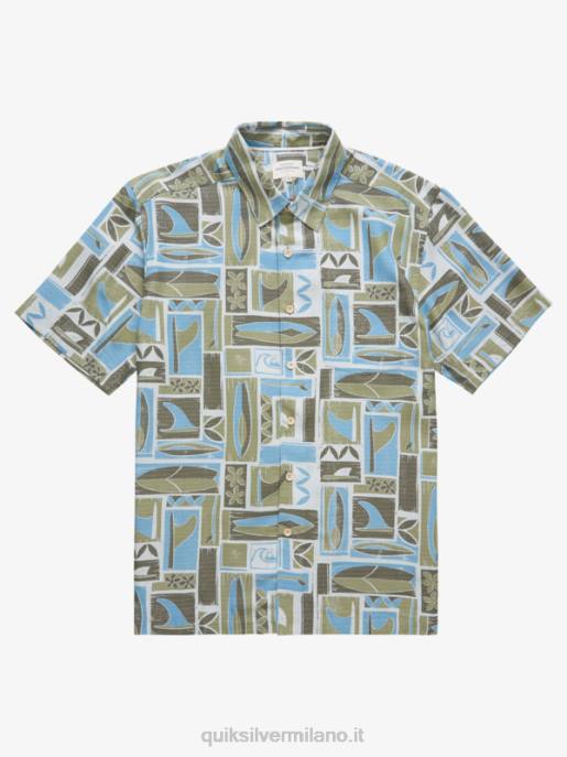 esso Quiksilver uomini camicia a maniche corte kapua waterman kapua verde oliva polveroso HTZR1890