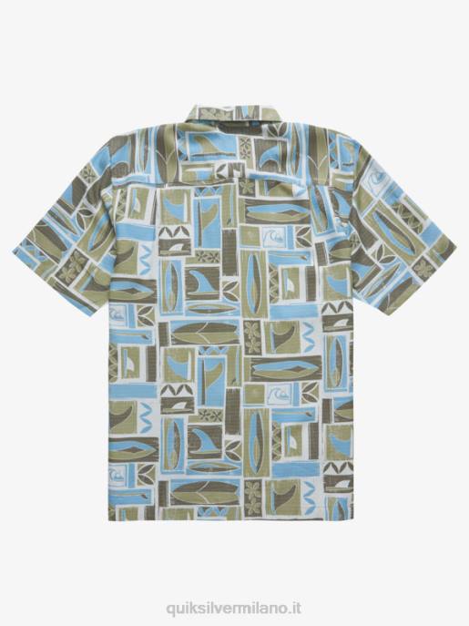 esso Quiksilver uomini camicia a maniche corte kapua waterman kapua verde oliva polveroso HTZR1890