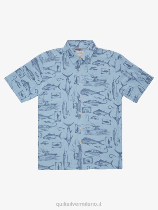 esso Quiksilver uomini camicia a maniche corte linea slack waterman linea allentata blu crepuscolo HTZR1218
