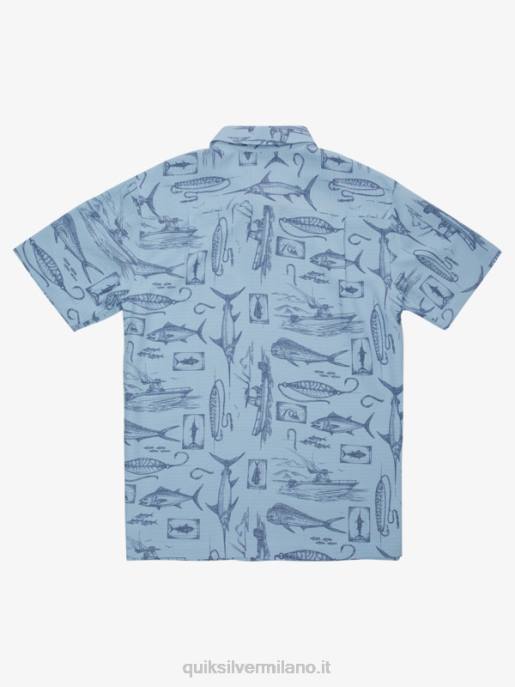 esso Quiksilver uomini camicia a maniche corte linea slack waterman linea allentata blu crepuscolo HTZR1218