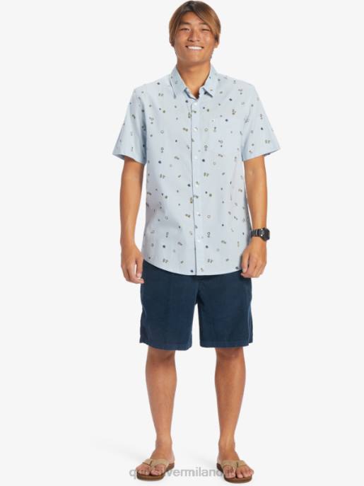 esso Quiksilver uomini camicia a maniche corte rave pacifica blu celeste pacifico rave s HTZR591