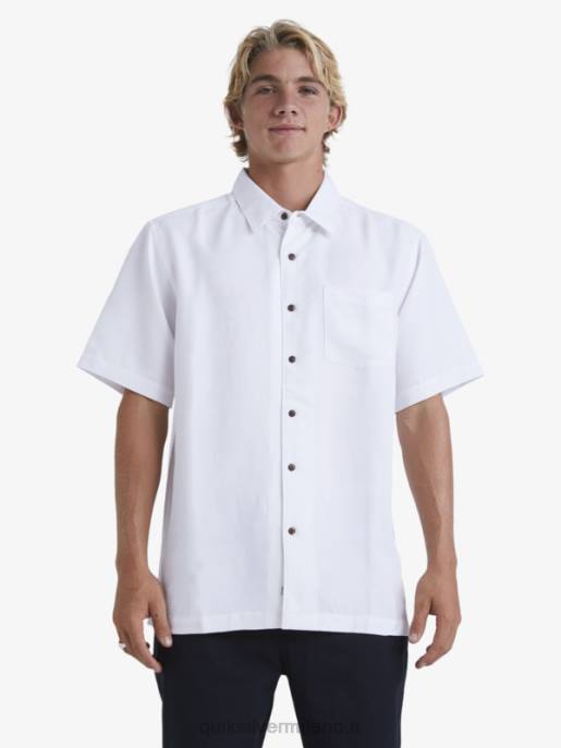 esso Quiksilver uomini camicia a maniche corte waterman manele bay bianco HTZR799