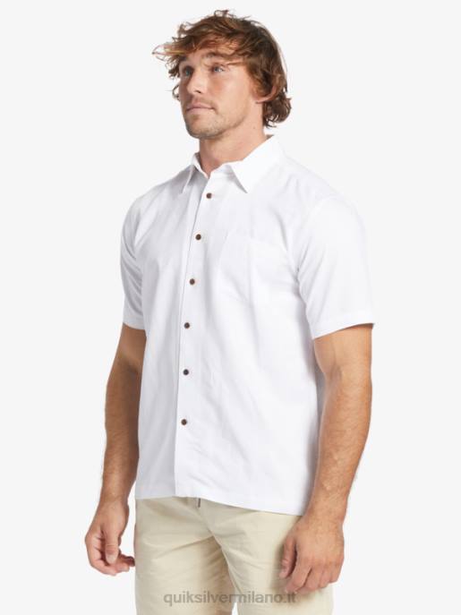 esso Quiksilver uomini camicia a maniche corte waterman manele bay bianco HTZR799