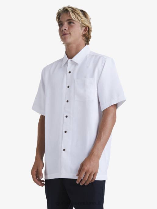 esso Quiksilver uomini camicia a maniche corte waterman manele bay bianco HTZR799