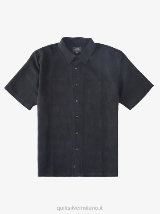 esso Quiksilver uomini camicia a maniche corte waterman manele bay nero HTZR798