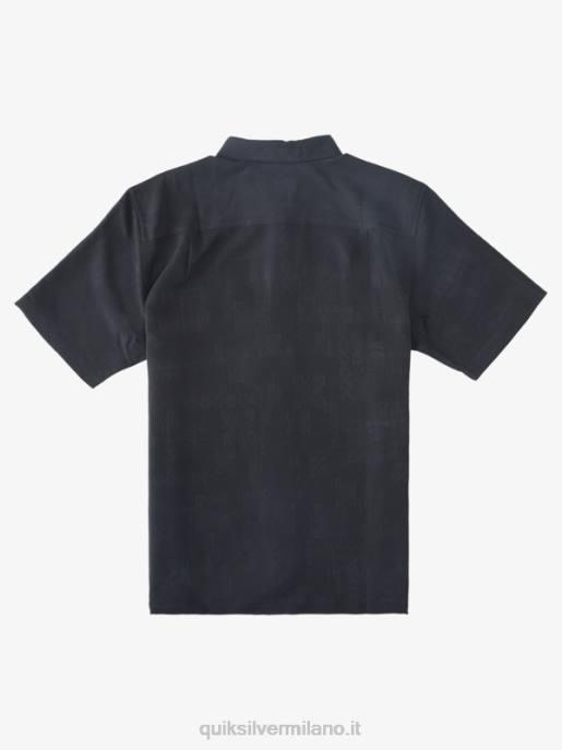 esso Quiksilver uomini camicia a maniche corte waterman manele bay nero HTZR798