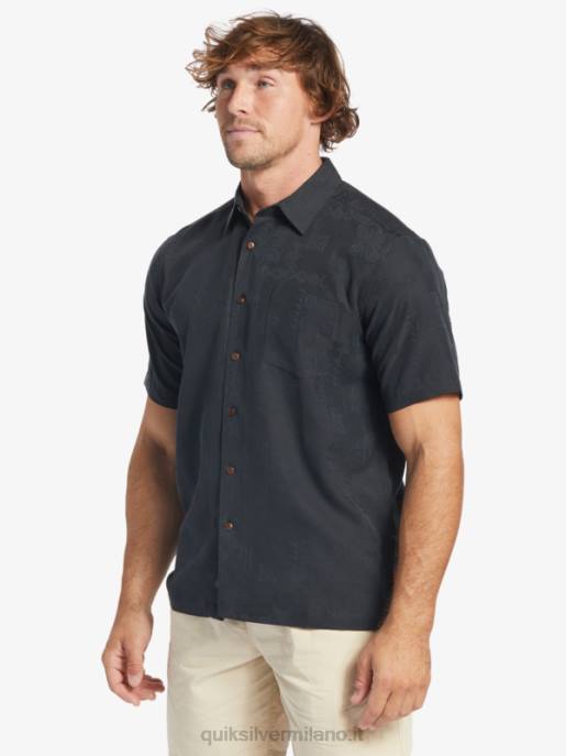 esso Quiksilver uomini camicia a maniche corte waterman manele bay nero HTZR798