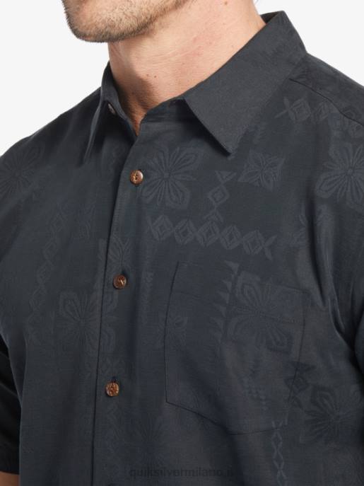 esso Quiksilver uomini camicia a maniche corte waterman manele bay nero HTZR798