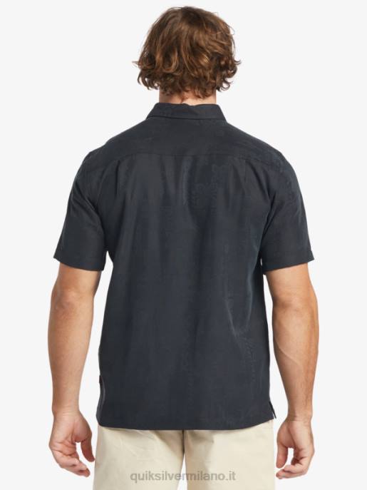 esso Quiksilver uomini camicia a maniche corte waterman manele bay nero HTZR798