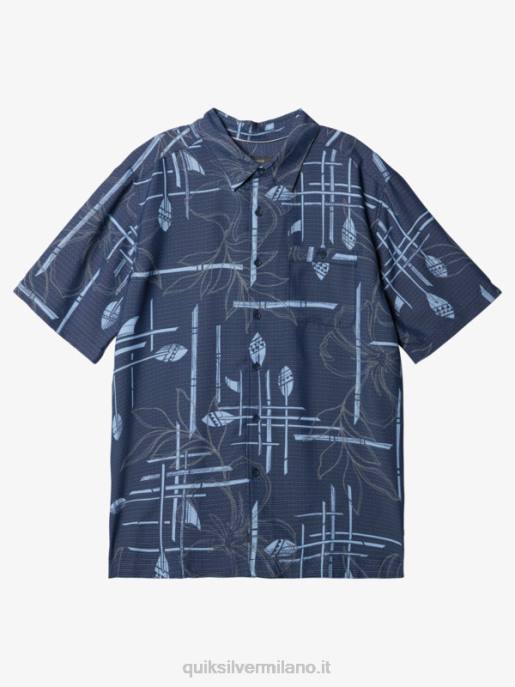 esso Quiksilver uomini camicia a maniche corte waterman paddle out blazer blu scuro HTZR1415