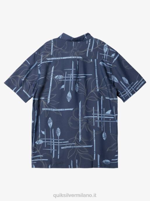 esso Quiksilver uomini camicia a maniche corte waterman paddle out blazer blu scuro HTZR1415