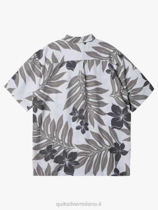 esso Quiksilver uomini camicia a maniche corte waterman shonan bianco nero HTZR992