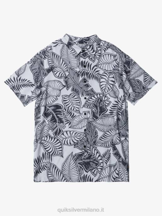 esso Quiksilver uomini camicia a maniche corte waterman siesta nero bianco HTZR1365