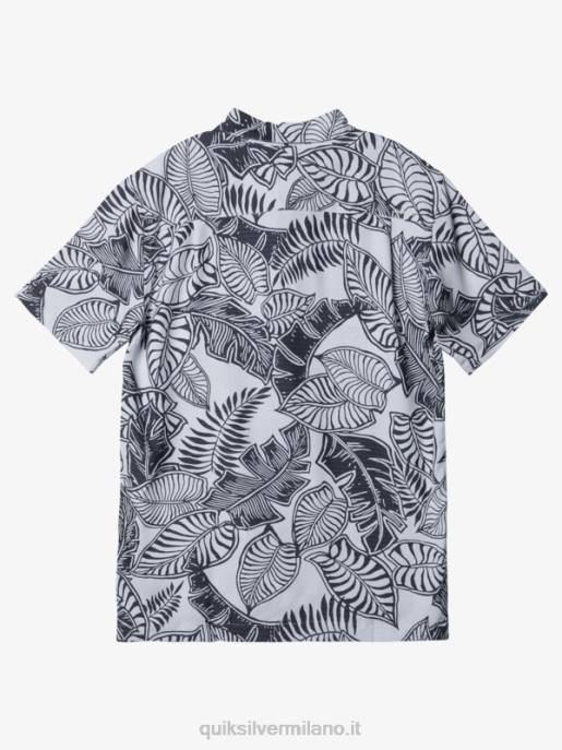 esso Quiksilver uomini camicia a maniche corte waterman siesta nero bianco HTZR1365