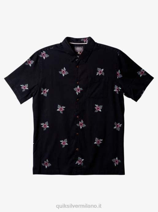 esso Quiksilver uomini camicia a maniche corte waterman small pedals piccoli pedali neri HTZR424