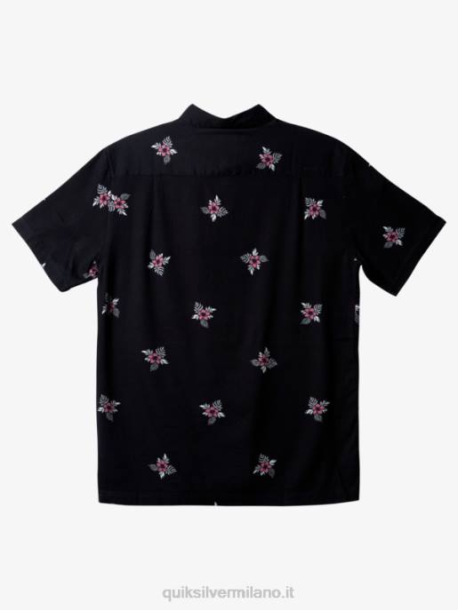 esso Quiksilver uomini camicia a maniche corte waterman small pedals piccoli pedali neri HTZR424