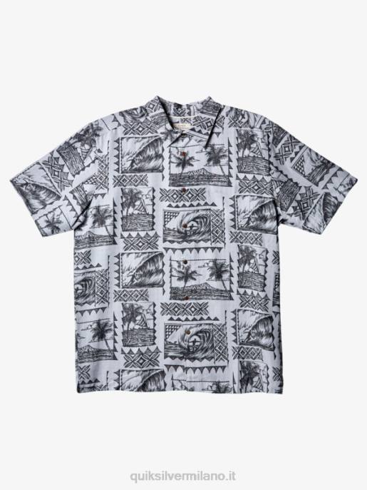 esso Quiksilver uomini camicia a maniche corte waterman surf trippers surfisti neri HTZR433