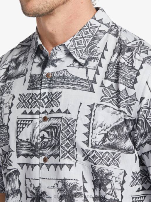 esso Quiksilver uomini camicia a maniche corte waterman surf trippers surfisti neri HTZR433