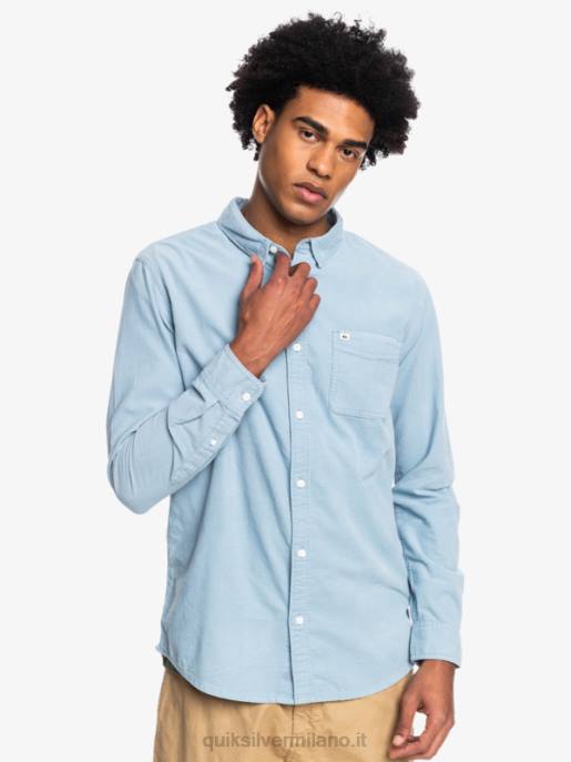 esso Quiksilver uomini camicia a maniche lunghe con scia di fumo blu cenere HTZR1225