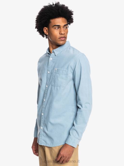 esso Quiksilver uomini camicia a maniche lunghe con scia di fumo blu cenere HTZR1225