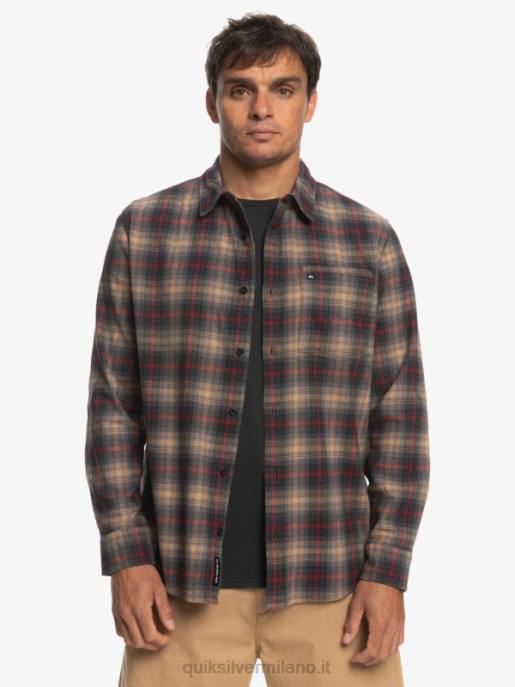 esso Quiksilver uomini camicia a maniche lunghe elasticizzata cramond cramond di vino rubino HTZR1049