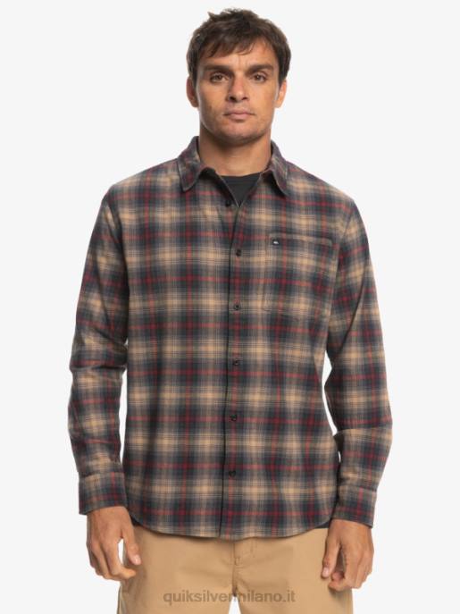esso Quiksilver uomini camicia a maniche lunghe elasticizzata cramond cramond di vino rubino HTZR1049