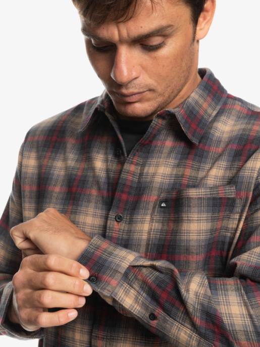 esso Quiksilver uomini camicia a maniche lunghe elasticizzata cramond cramond di vino rubino HTZR1049