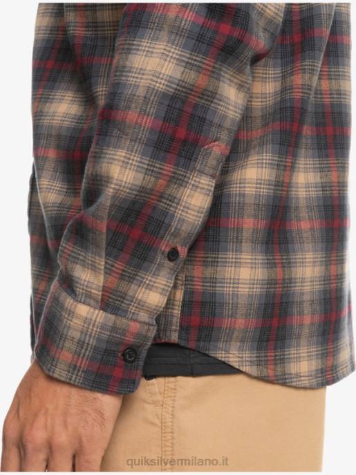 esso Quiksilver uomini camicia a maniche lunghe elasticizzata cramond cramond di vino rubino HTZR1049