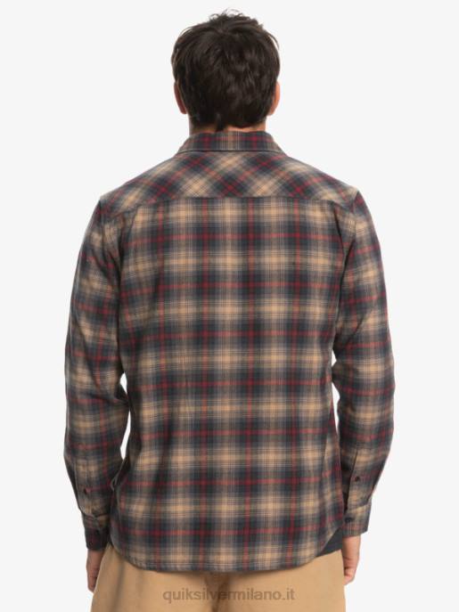 esso Quiksilver uomini camicia a maniche lunghe elasticizzata cramond cramond di vino rubino HTZR1049