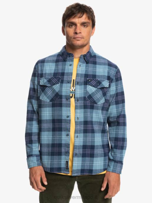 esso Quiksilver uomini camicia a maniche lunghe elasticizzata harelaw harelaw blu provenzale HTZR1509